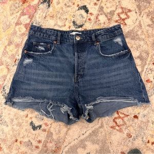 H&M Dark Blue Wash Ripped Jeans